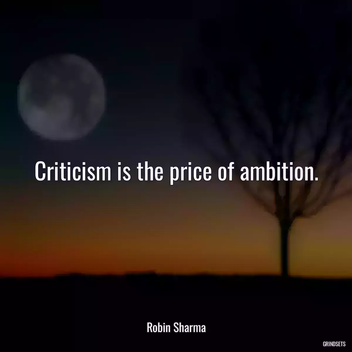 Criticism is the price of ambition.