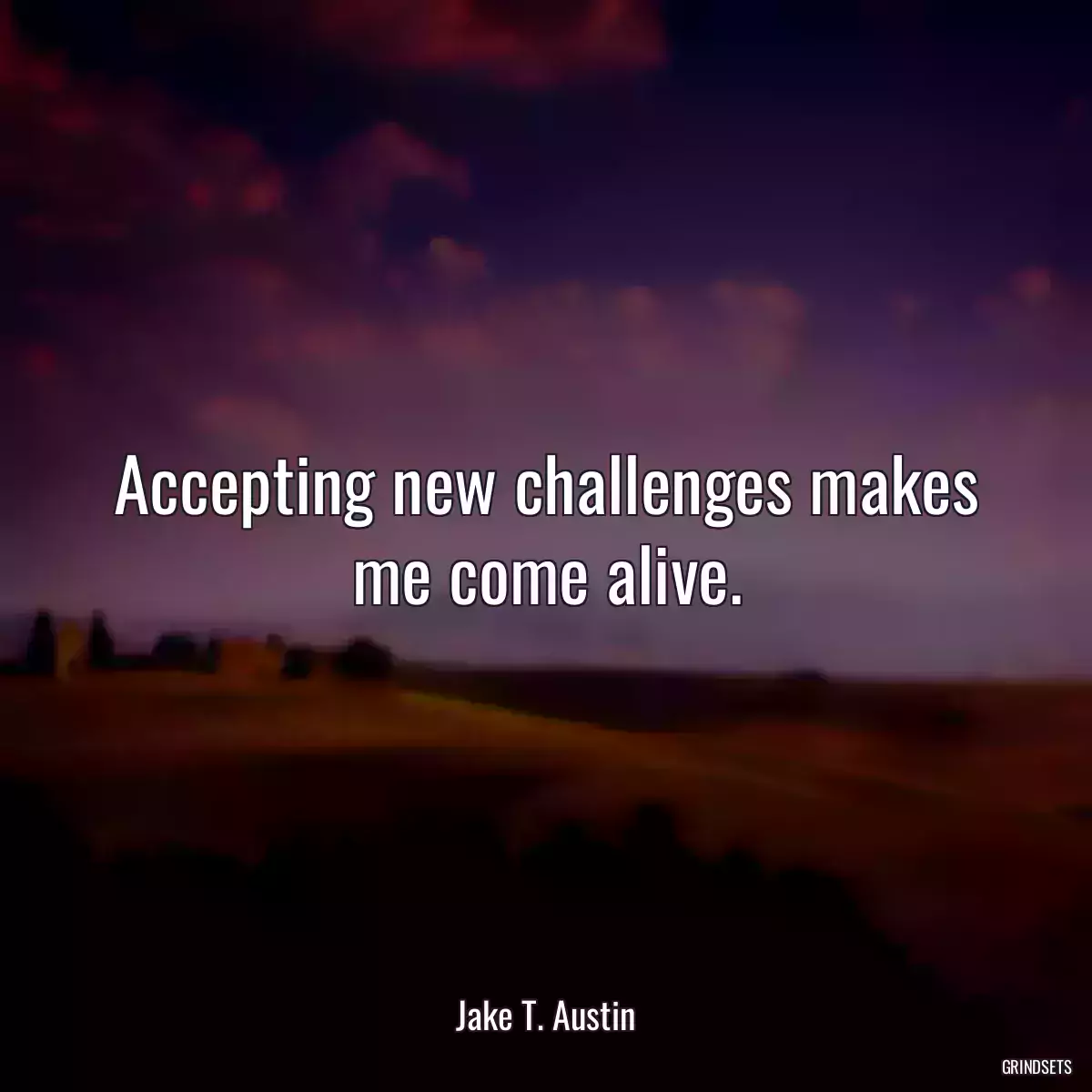 Accepting new challenges makes me come alive.