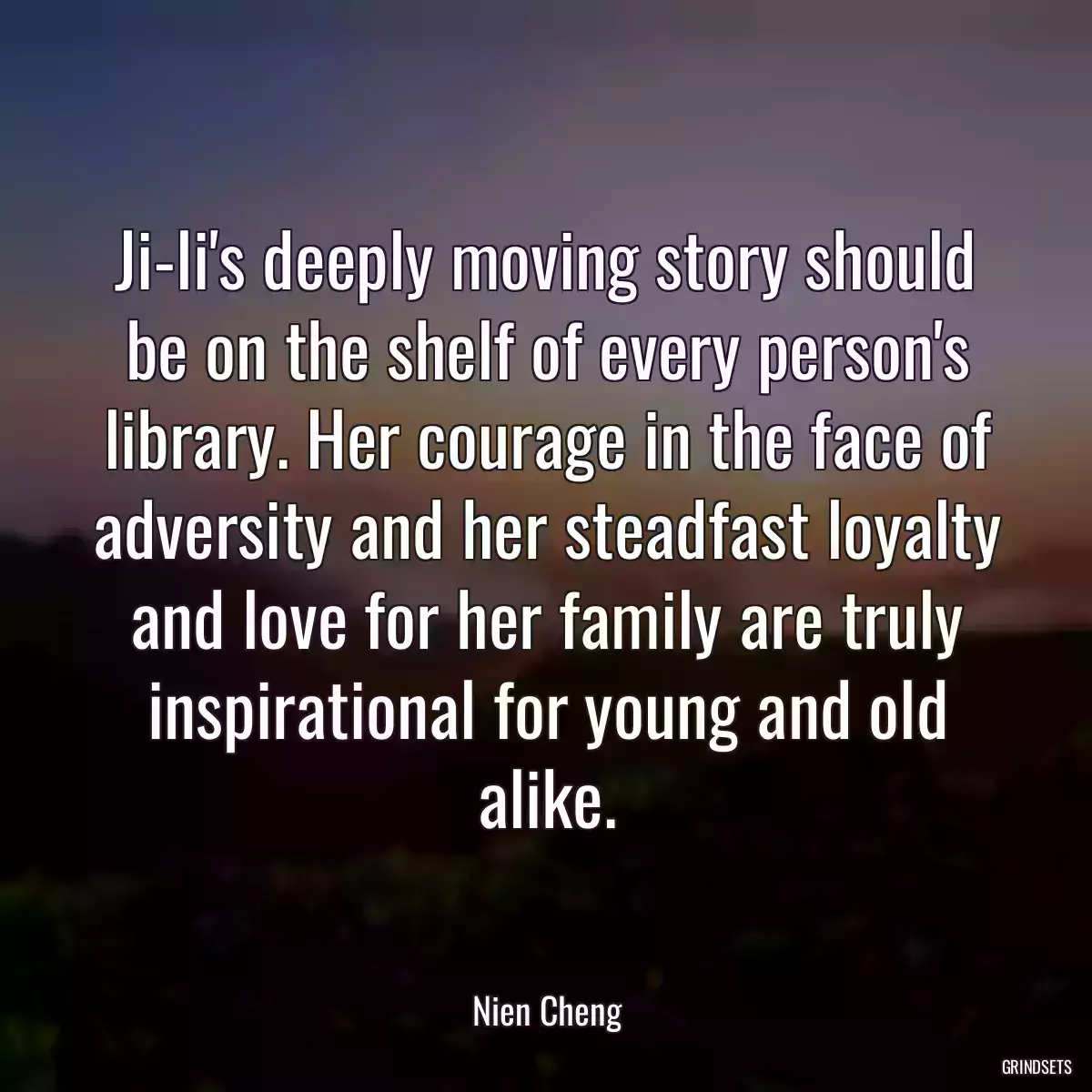 Ji-li\'s deeply moving story should be on the shelf of every person\'s library. Her courage in the face of adversity and her steadfast loyalty and love for her family are truly inspirational for young and old alike.