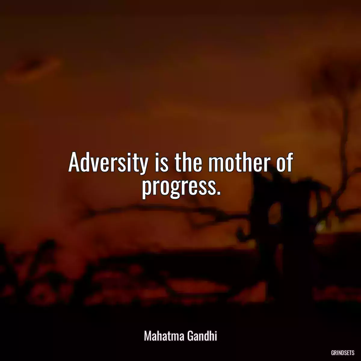 Adversity is the mother of progress.