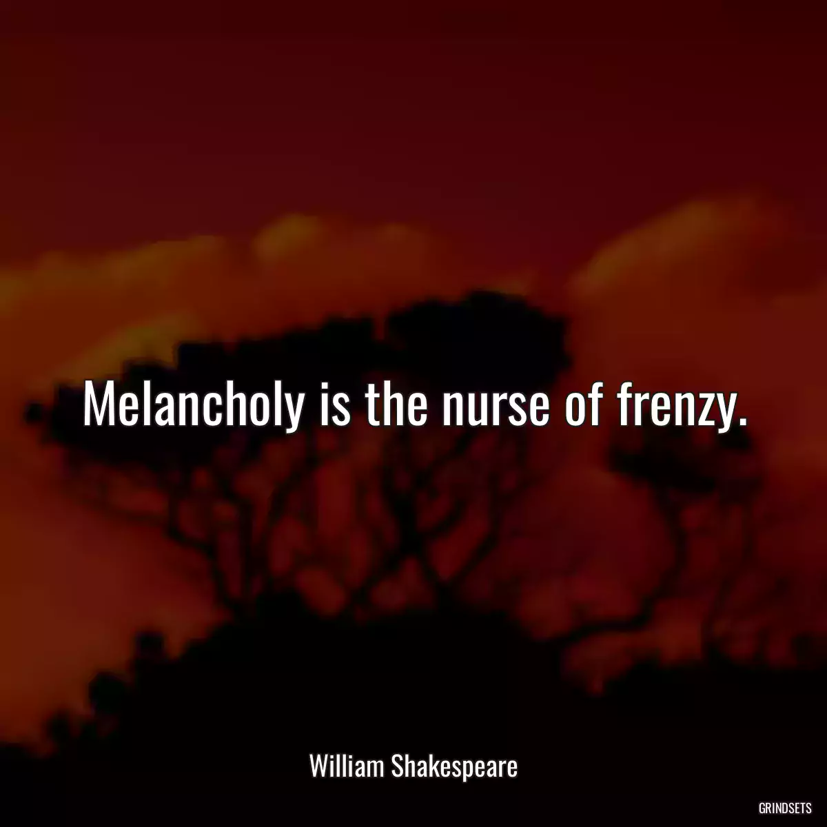 Melancholy is the nurse of frenzy.