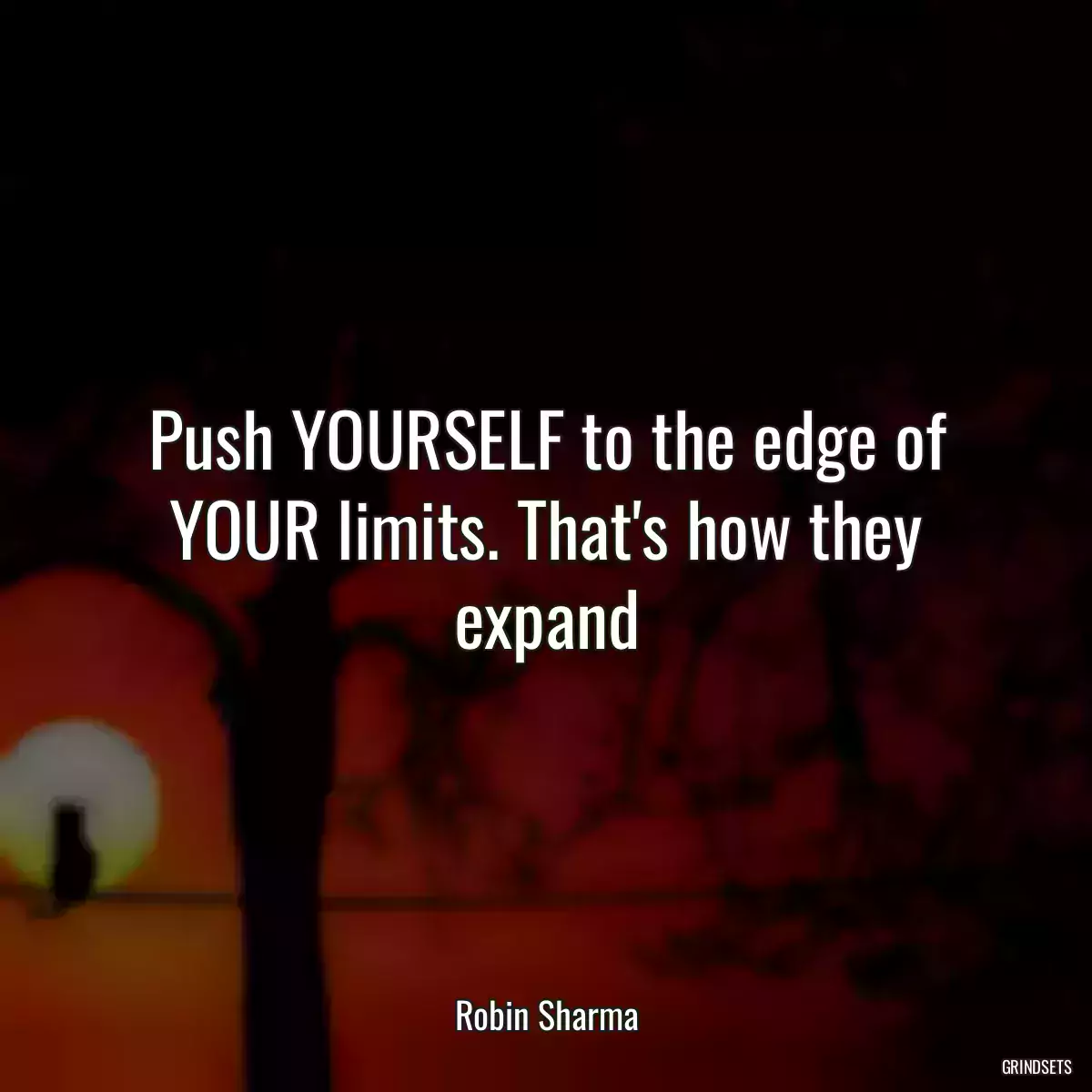 Push YOURSELF to the edge of YOUR limits. That\'s how they expand