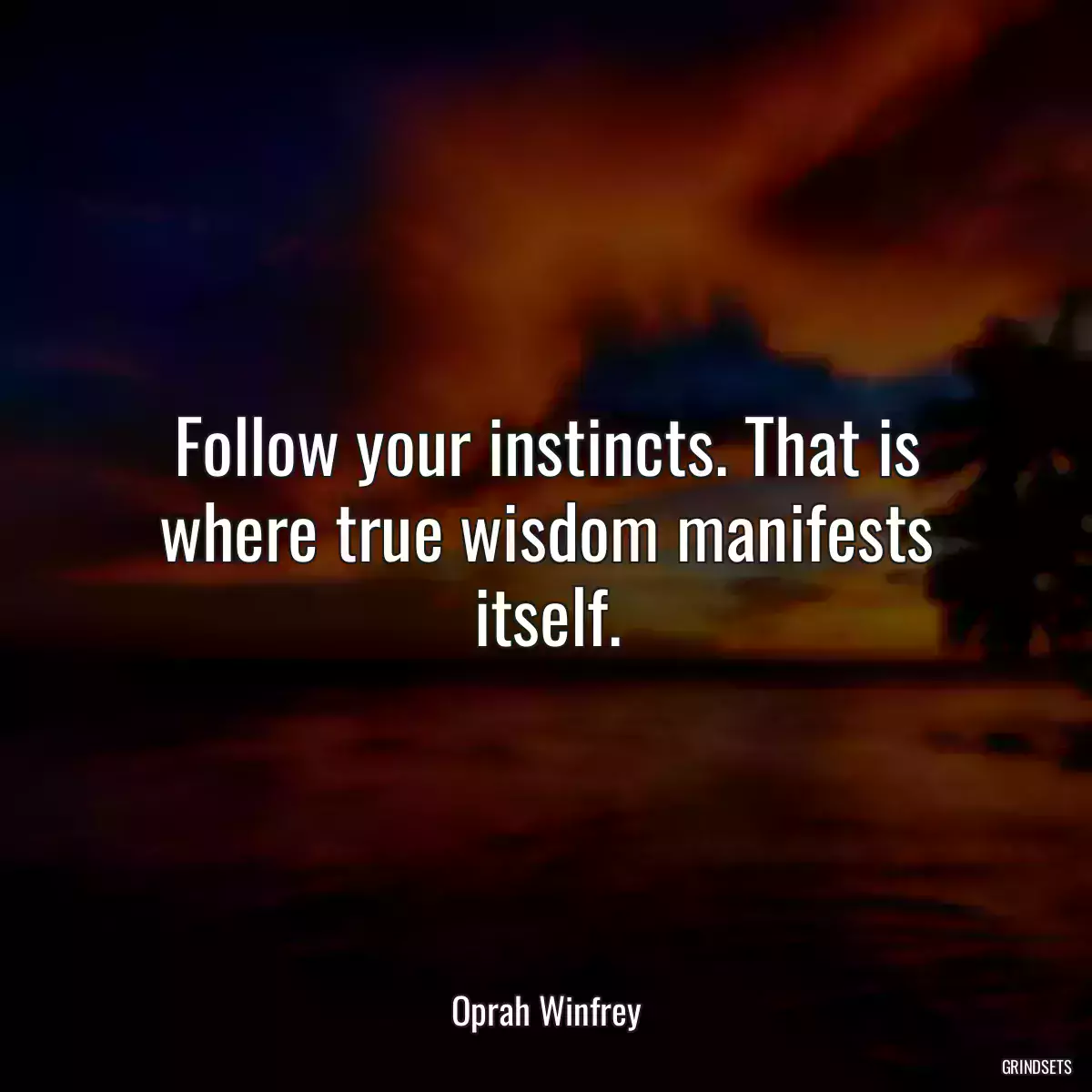 Follow your instincts. That is where true wisdom manifests itself.