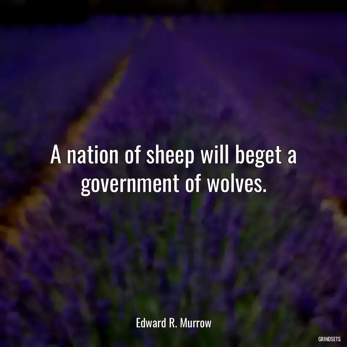 A nation of sheep will beget a government of wolves.