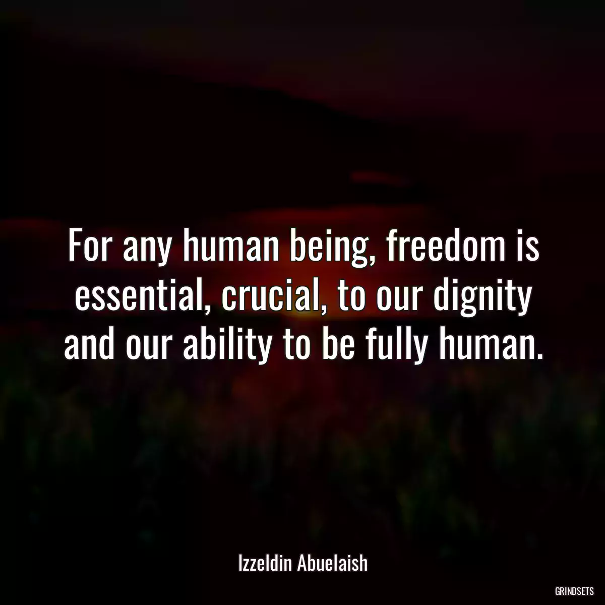 For any human being, freedom is essential, crucial, to our dignity and our ability to be fully human.