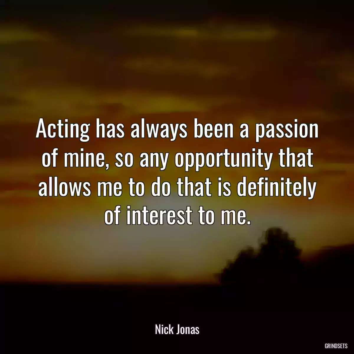 Acting has always been a passion of mine, so any opportunity that allows me to do that is definitely of interest to me.