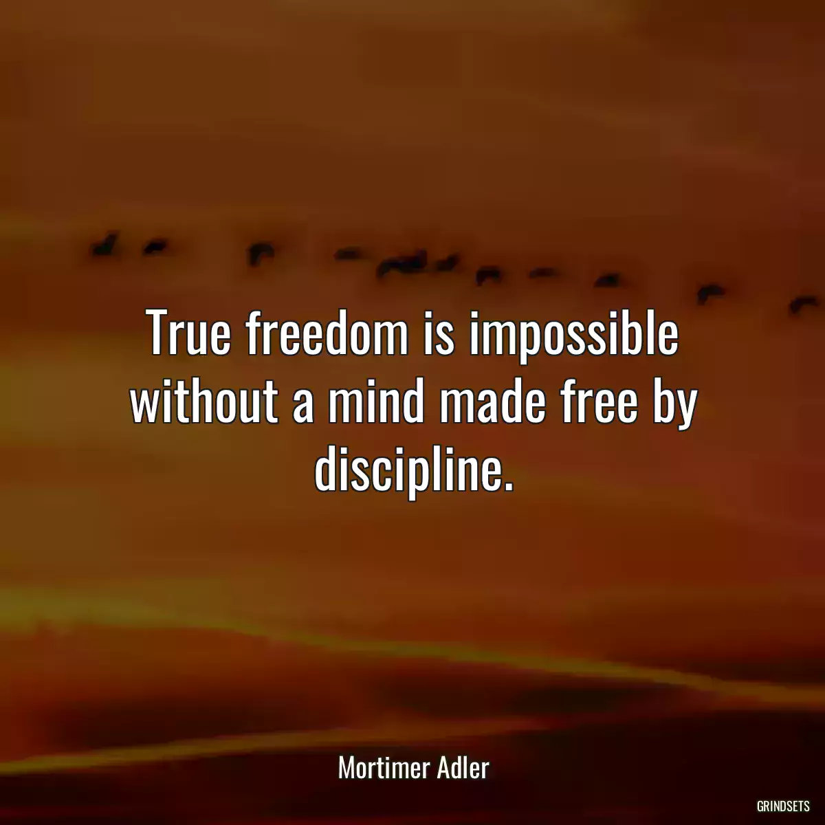 True freedom is impossible without a mind made free by discipline.