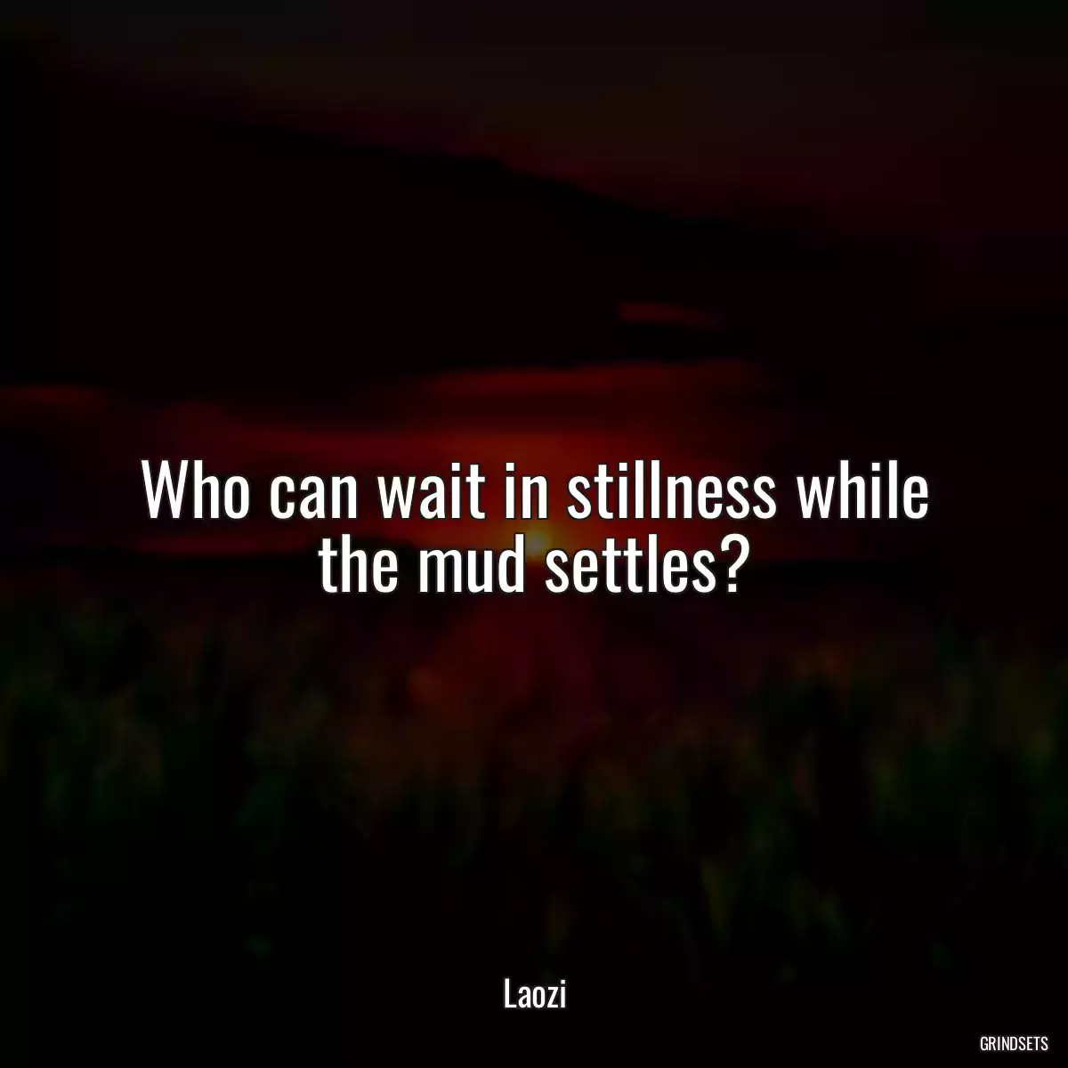 Who can wait in stillness while the mud settles?