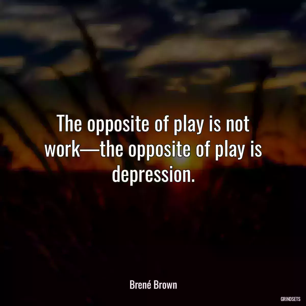 The opposite of play is not work—the opposite of play is depression.