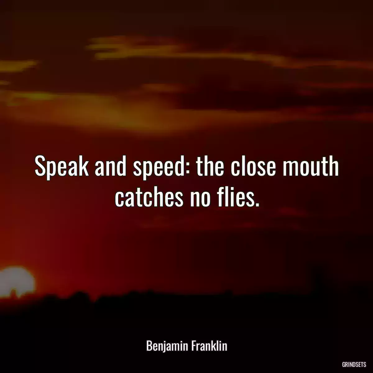 Speak and speed: the close mouth catches no flies.