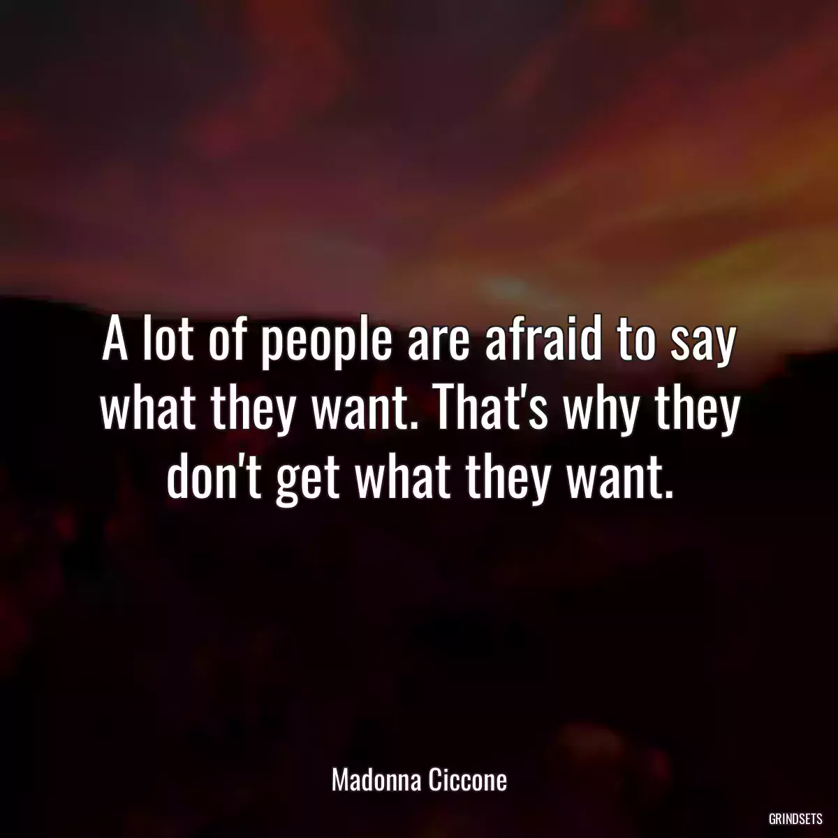 A lot of people are afraid to say what they want. That\'s why they don\'t get what they want.