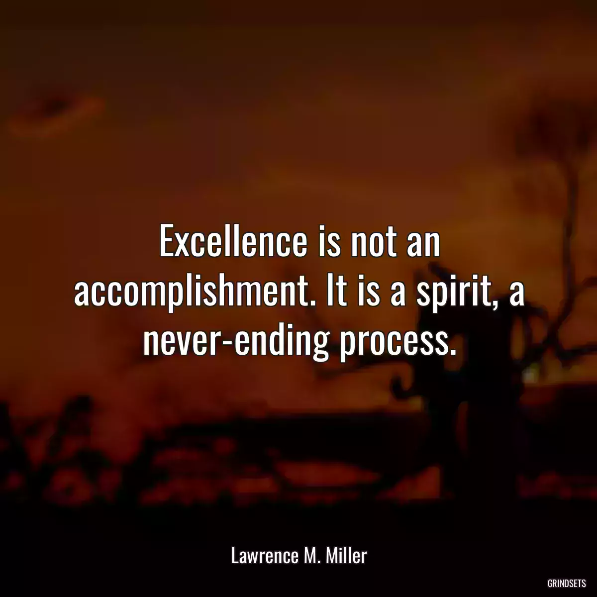 Excellence is not an accomplishment. It is a spirit, a never-ending process.