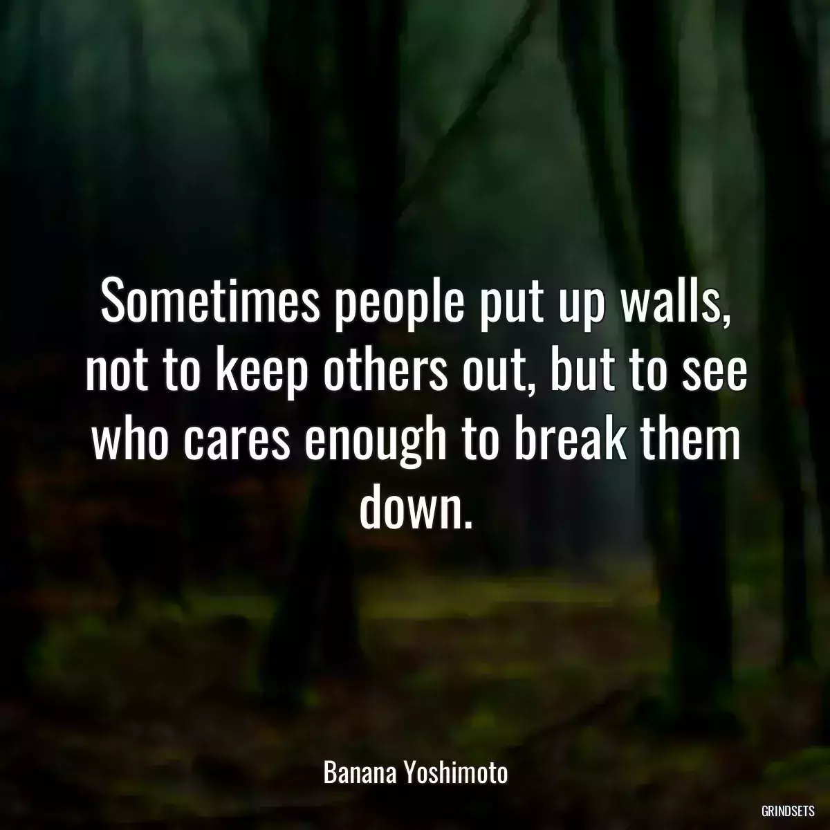 Sometimes people put up walls, not to keep others out, but to see who cares enough to break them down.