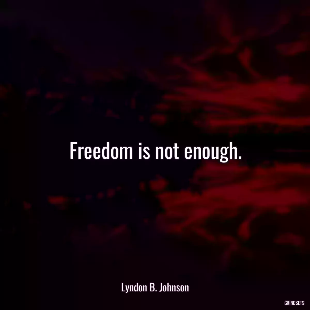 Freedom is not enough.