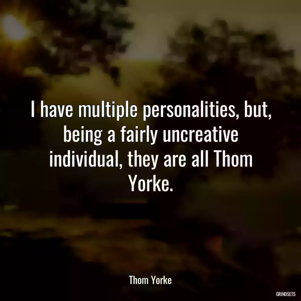 I have multiple personalities, but, being a fairly uncreative individual, they are all Thom Yorke.