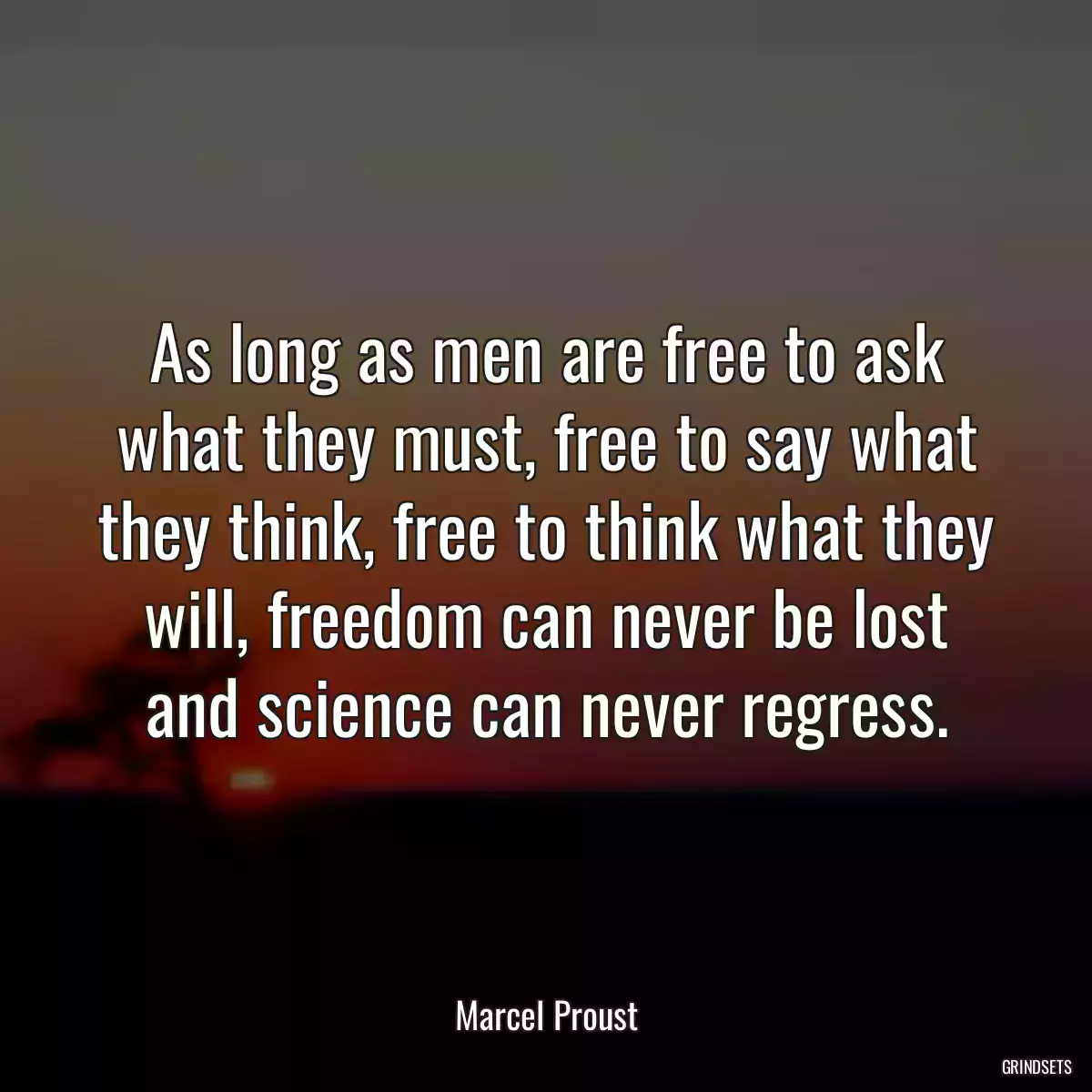 As long as men are free to ask what they must, free to say what they think, free to think what they will, freedom can never be lost and science can never regress.