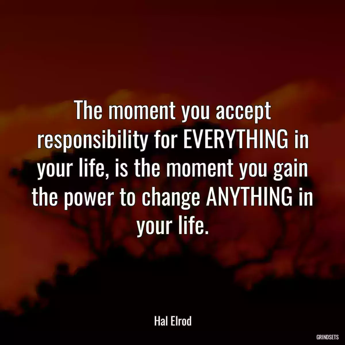 The moment you accept responsibility for EVERYTHING in your life, is the moment you gain the power to change ANYTHING in your life.