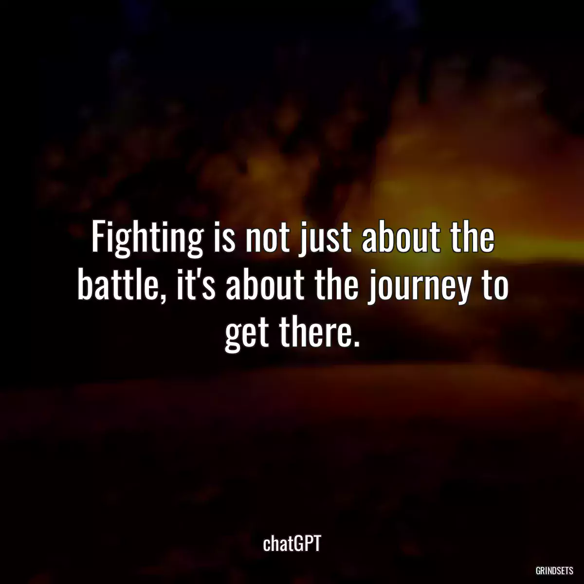 Fighting is not just about the battle, it\'s about the journey to get there.