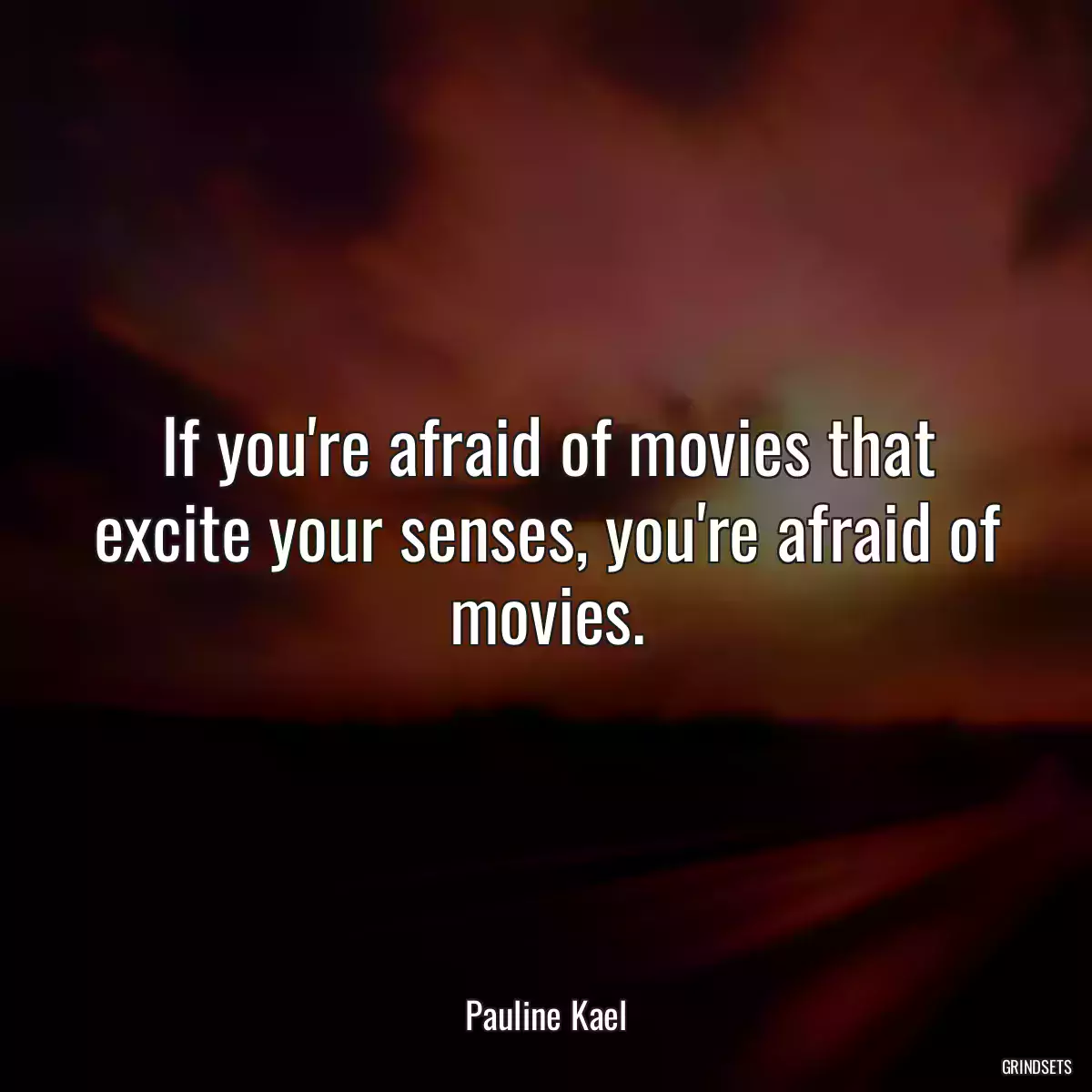 If you\'re afraid of movies that excite your senses, you\'re afraid of movies.