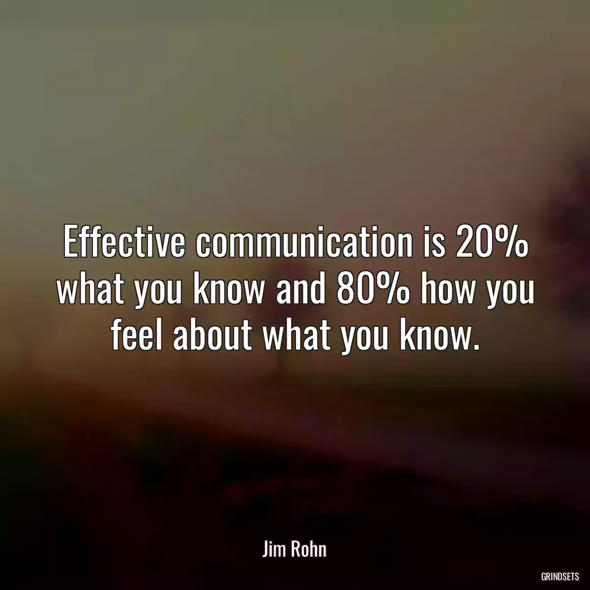 Effective communication is 20% what you know and 80% how you feel about what you know.