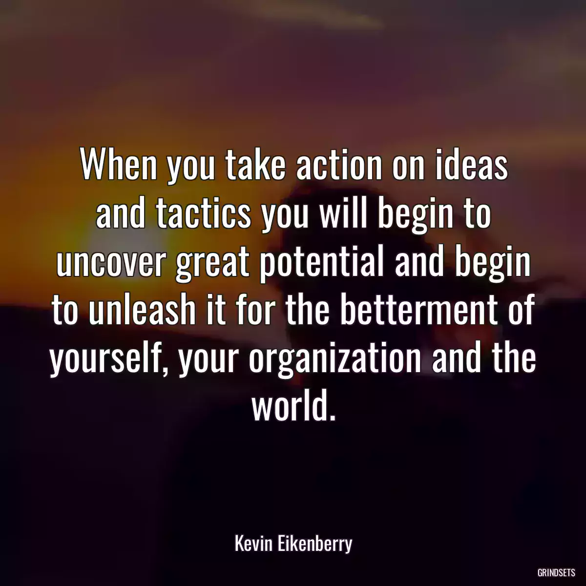 When you take action on ideas and tactics you will begin to uncover great potential and begin to unleash it for the betterment of yourself, your organization and the world.