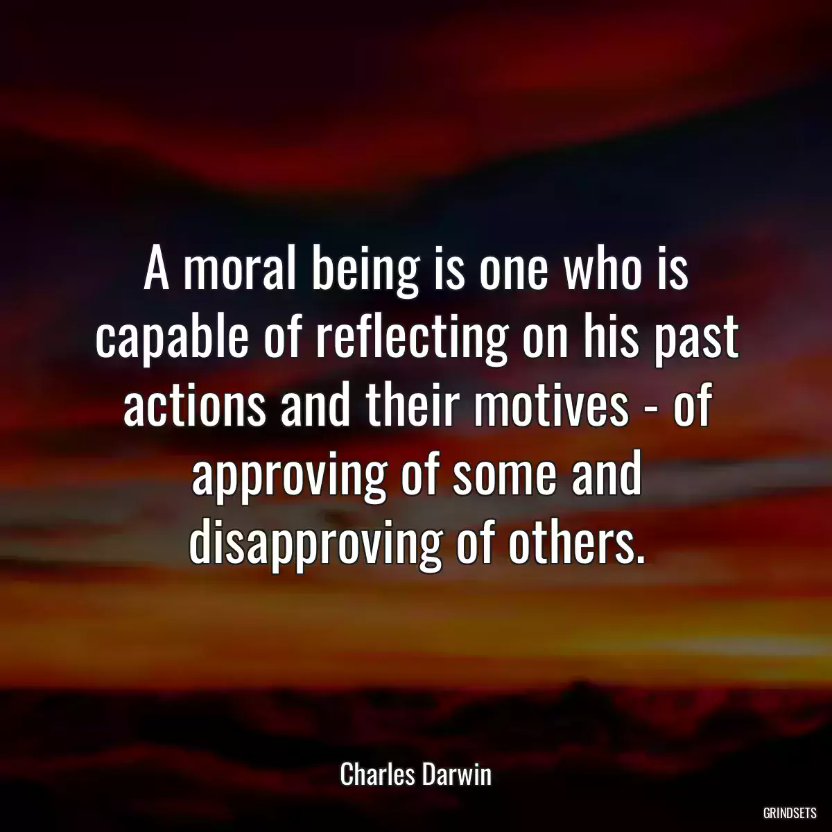 A moral being is one who is capable of reflecting on his past actions and their motives - of approving of some and disapproving of others.