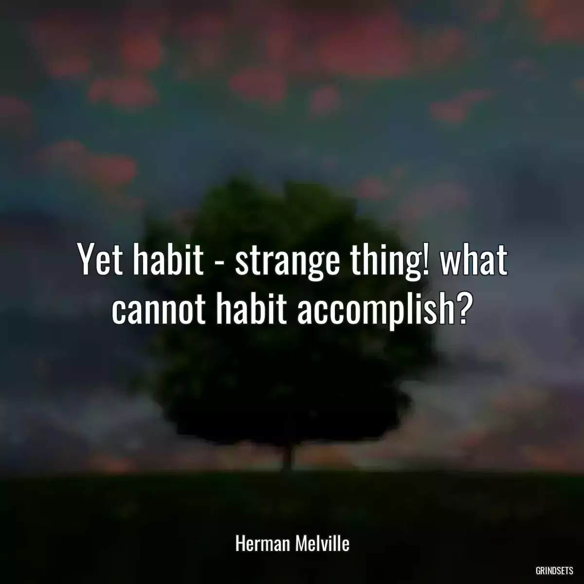 Yet habit - strange thing! what cannot habit accomplish?