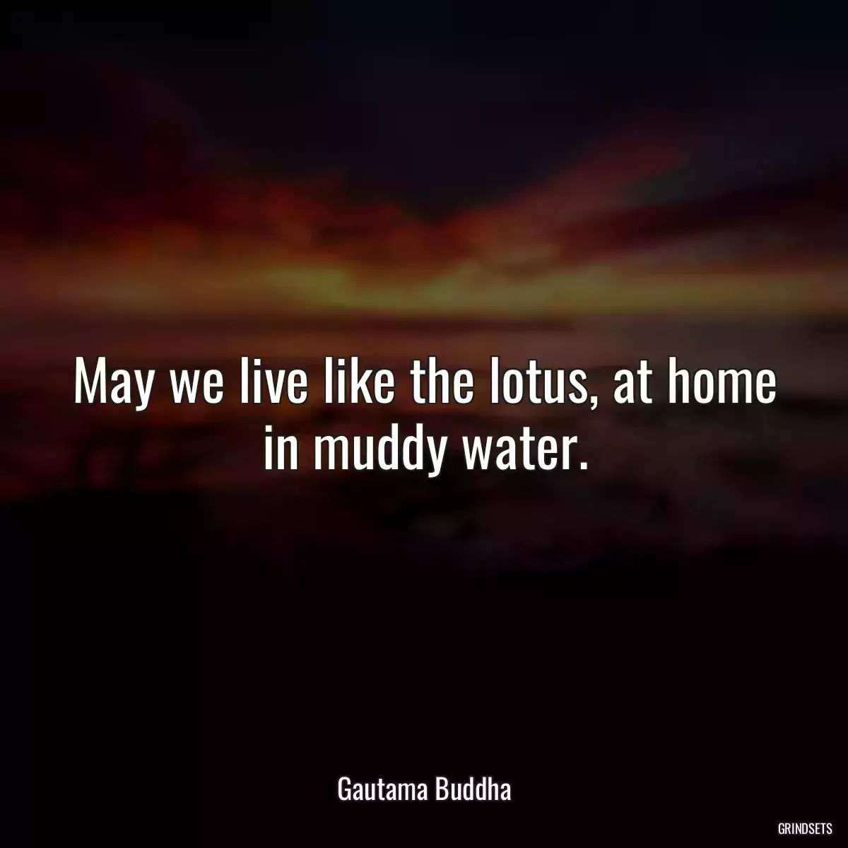 May we live like the lotus, at home in muddy water.