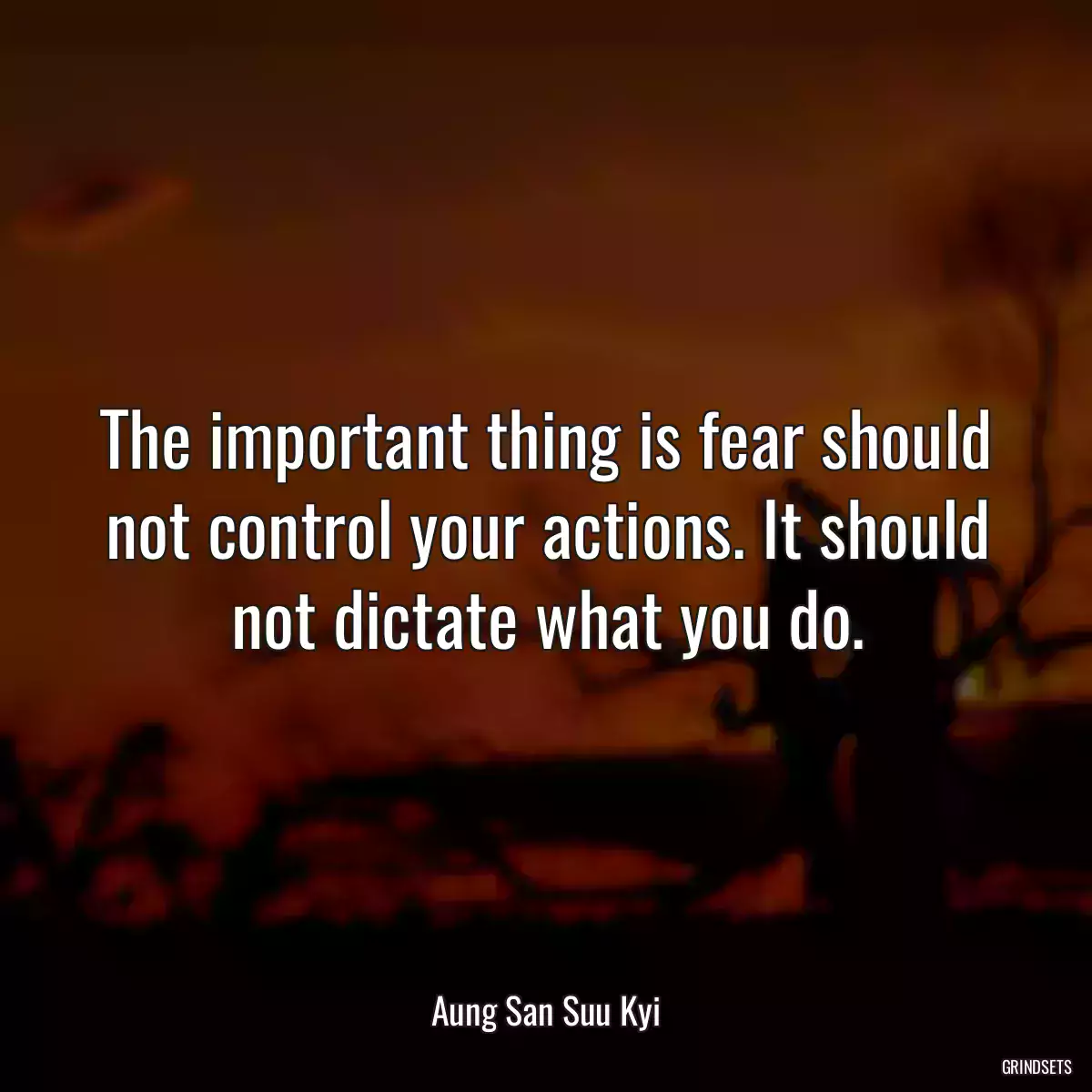 The important thing is fear should not control your actions. It should not dictate what you do.