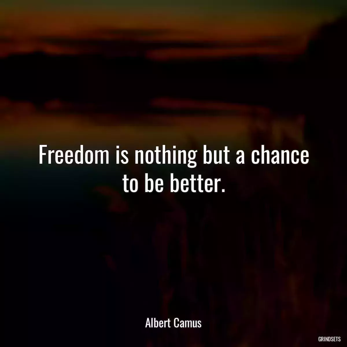 Freedom is nothing but a chance to be better.