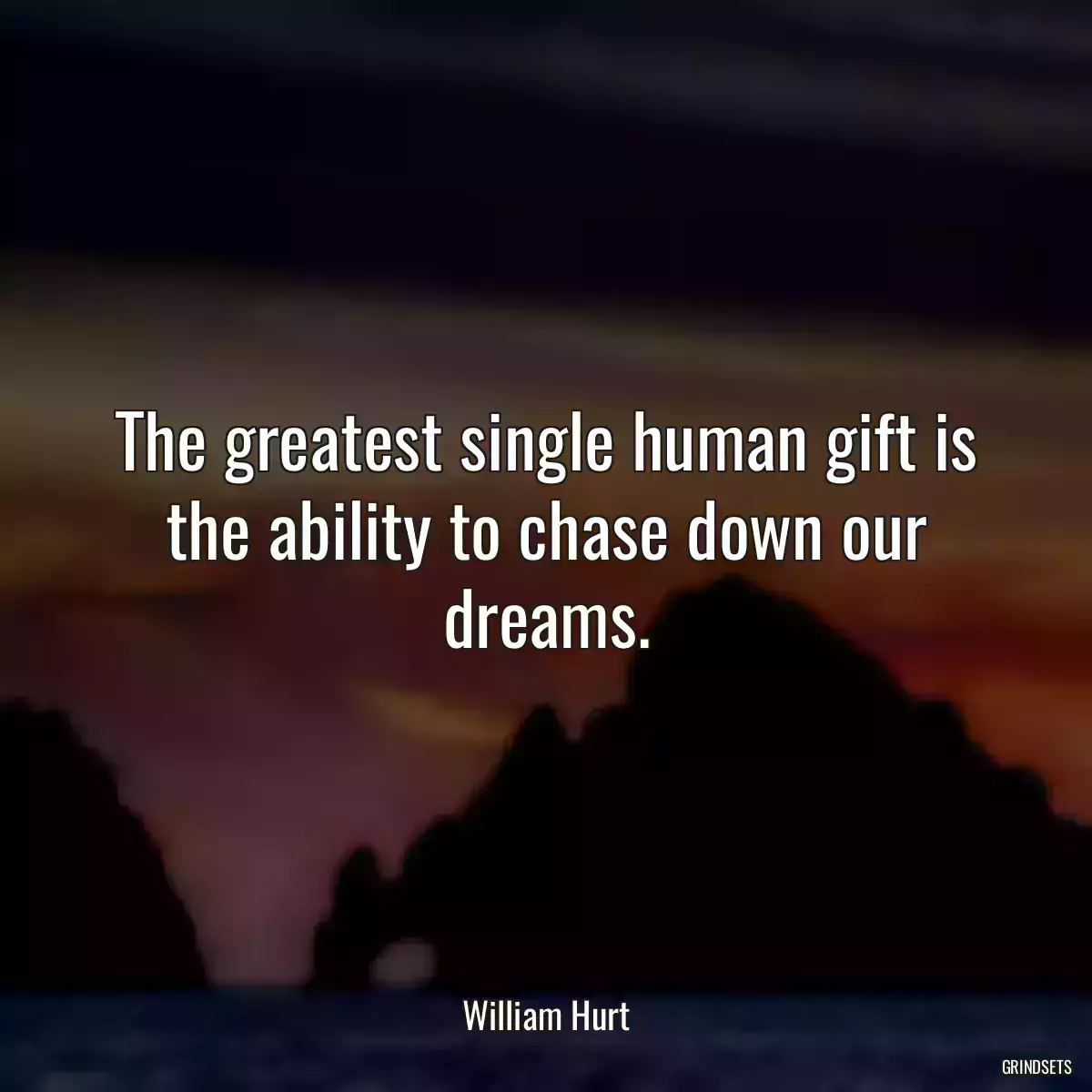 The greatest single human gift is the ability to chase down our dreams.