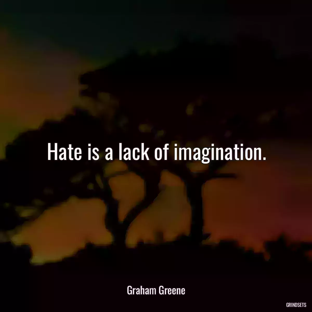 Hate is a lack of imagination.