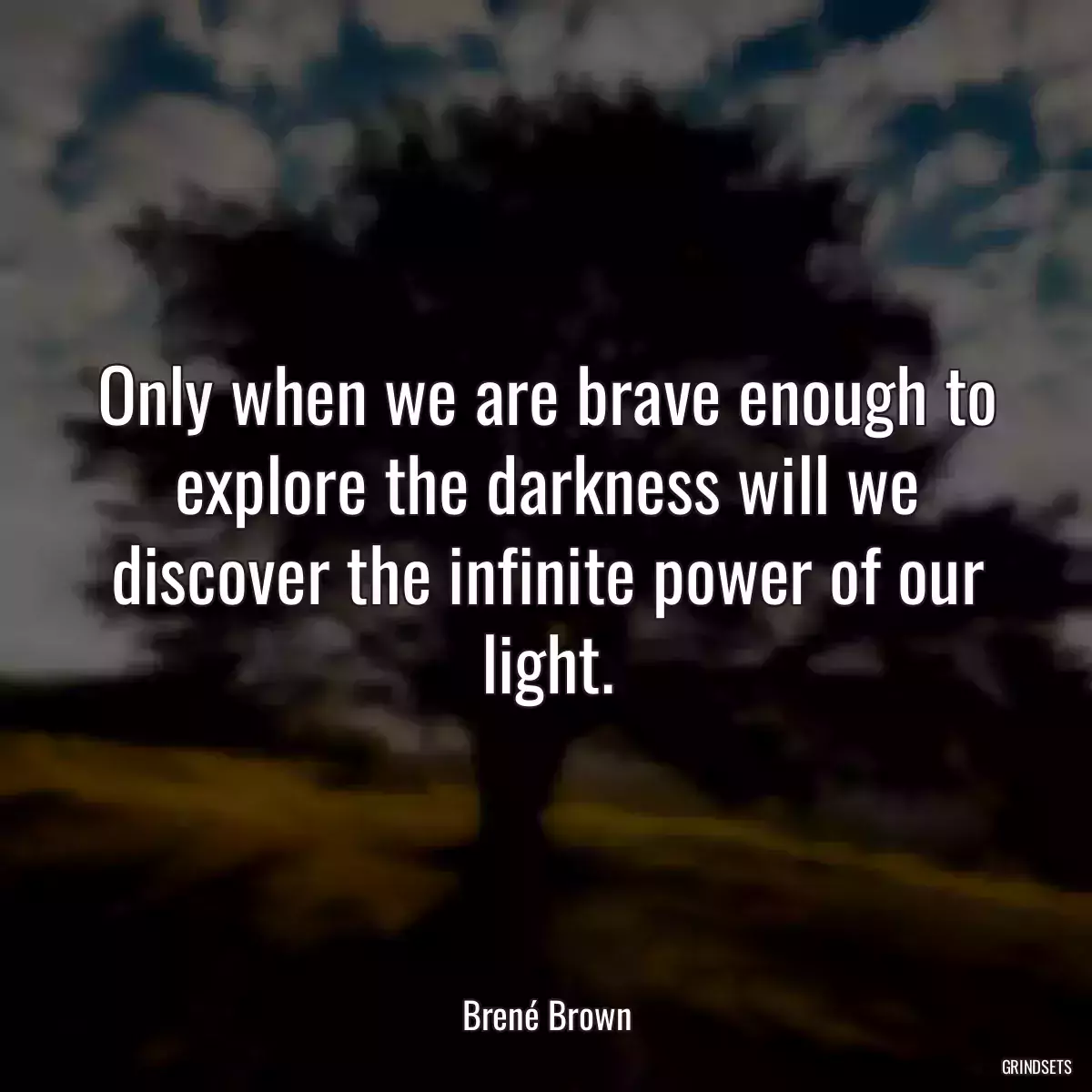 Only when we are brave enough to explore the darkness will we discover the infinite power of our light.