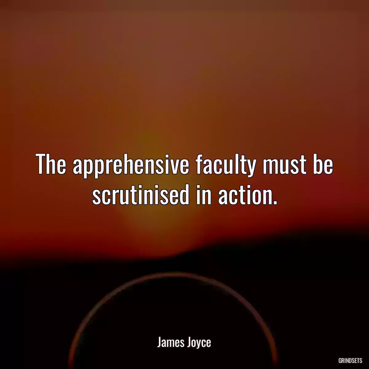 The apprehensive faculty must be scrutinised in action.