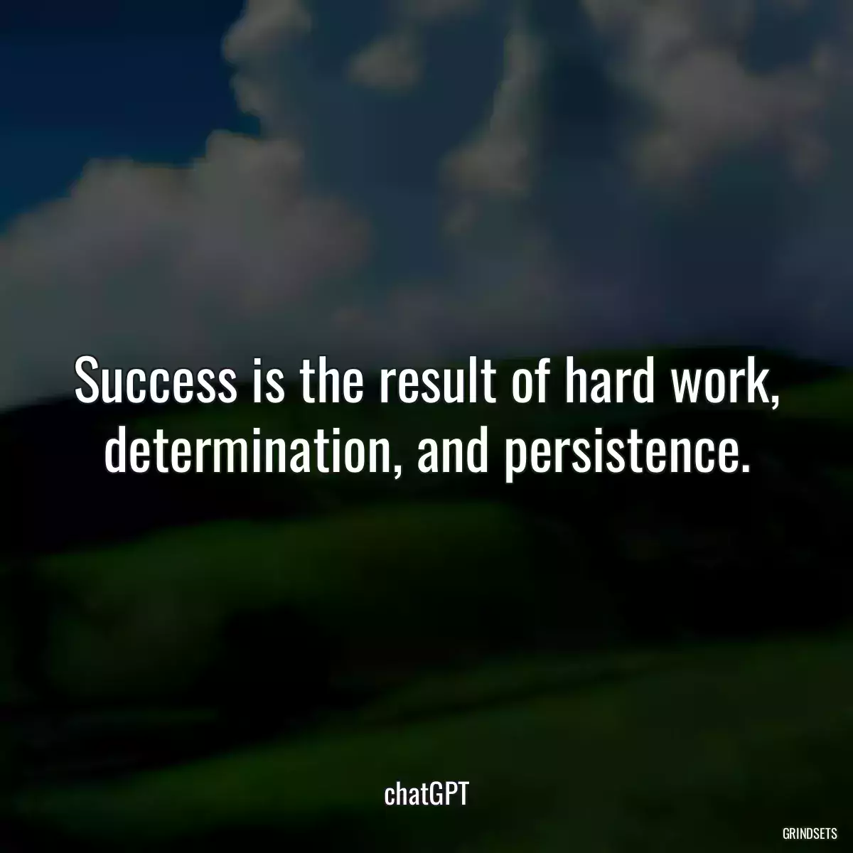 Success is the result of hard work, determination, and persistence.