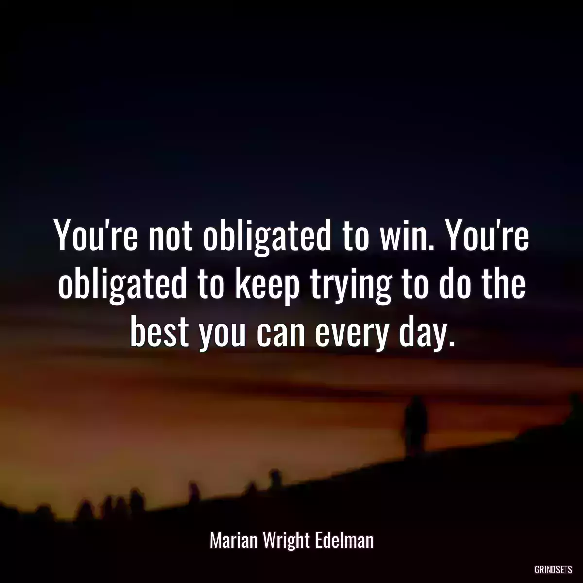 You\'re not obligated to win. You\'re obligated to keep trying to do the best you can every day.