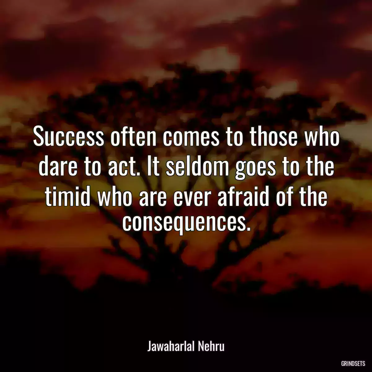 Success often comes to those who dare to act. It seldom goes to the timid who are ever afraid of the consequences.