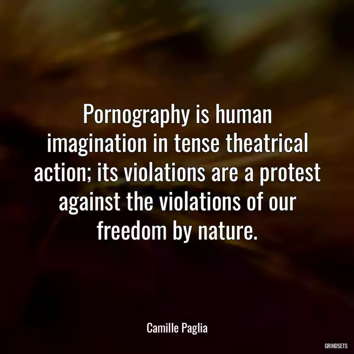 Pornography is human imagination in tense theatrical action; its violations are a protest against the violations of our freedom by nature.