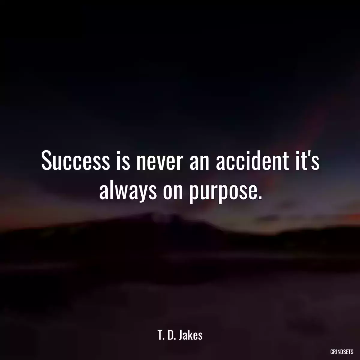 Success is never an accident it\'s always on purpose.