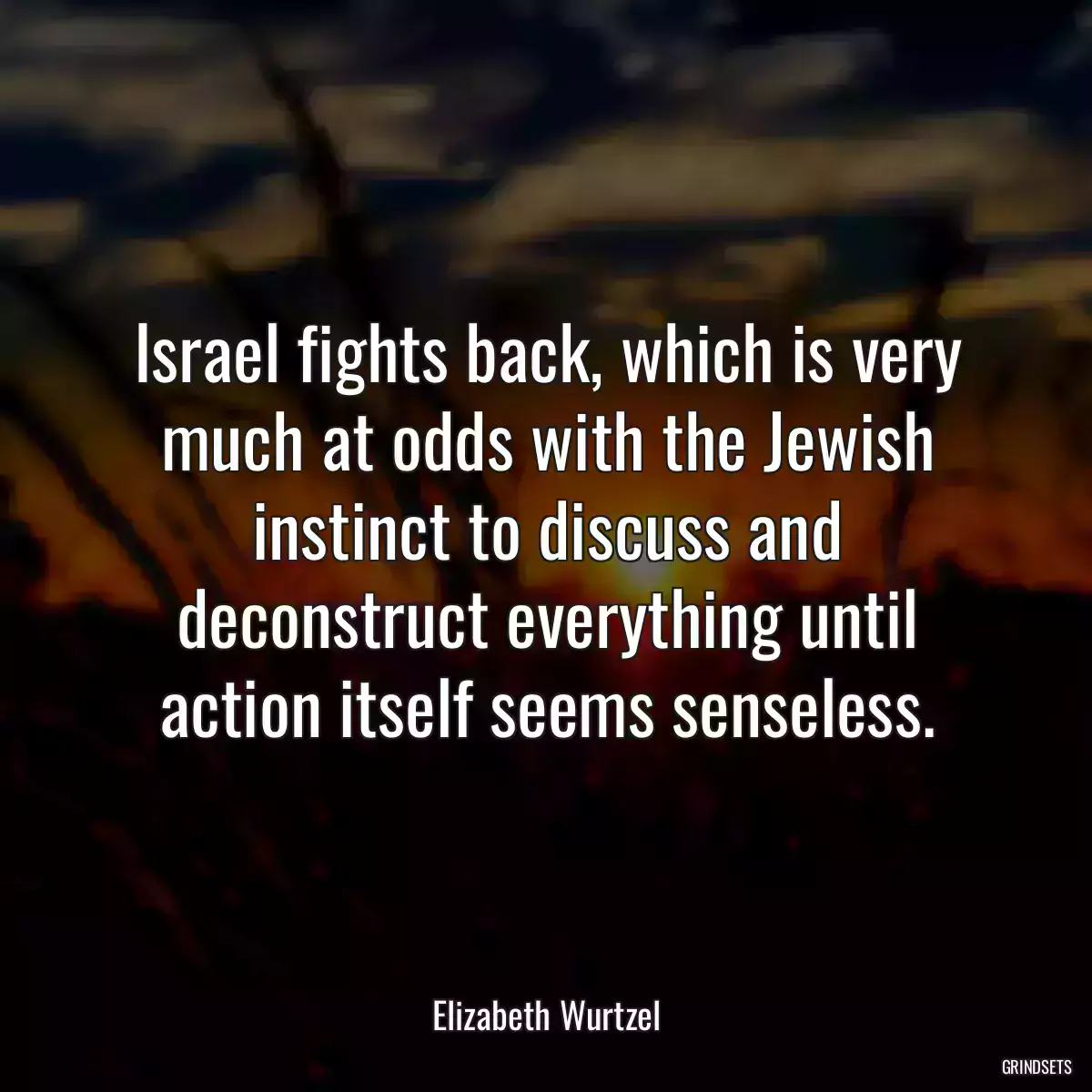 Israel fights back, which is very much at odds with the Jewish instinct to discuss and deconstruct everything until action itself seems senseless.