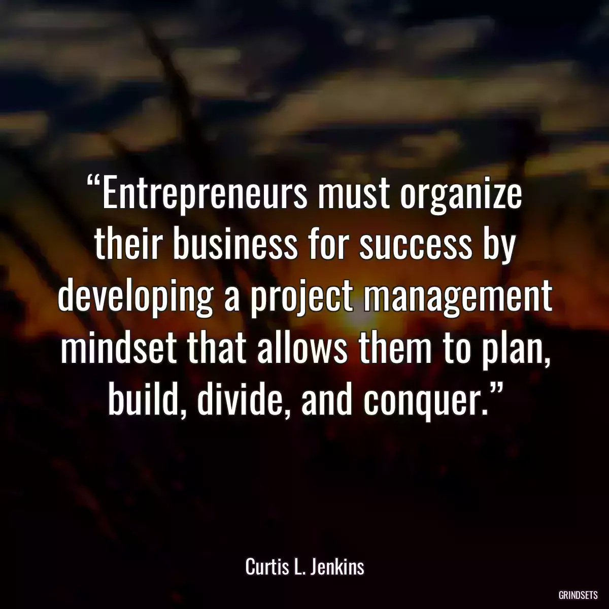 “Entrepreneurs must organize their business for success by developing a project management mindset that allows them to plan, build, divide, and conquer.”