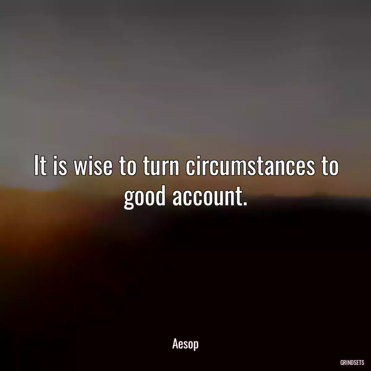 It is wise to turn circumstances to good account.