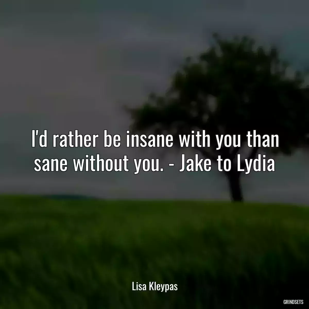 I\'d rather be insane with you than sane without you. - Jake to Lydia