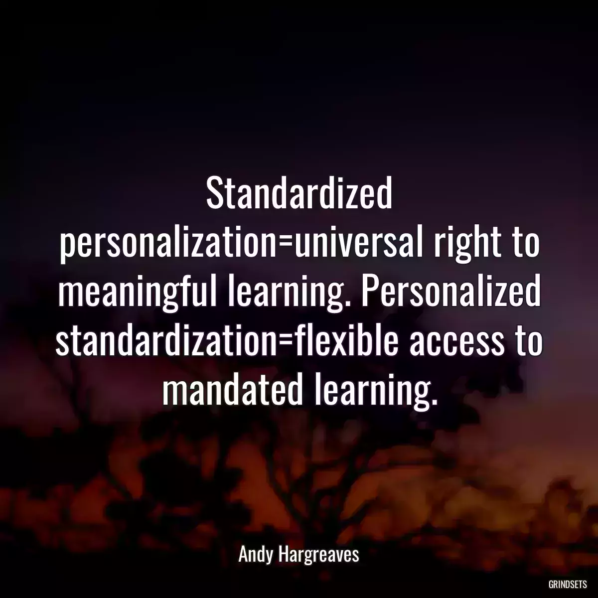 Standardized personalization=universal right to meaningful learning. Personalized standardization=flexible access to mandated learning.