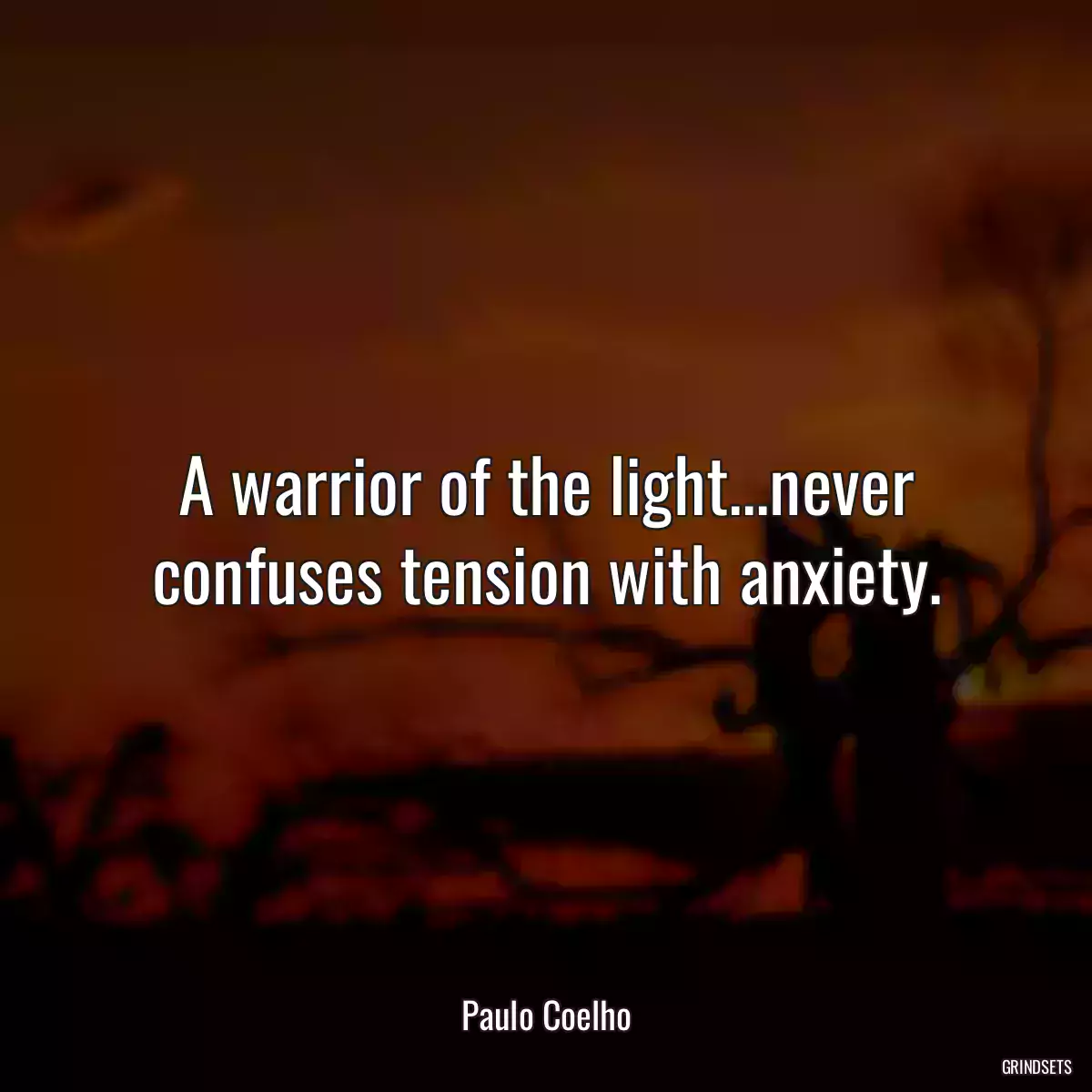 A warrior of the light...never confuses tension with anxiety.