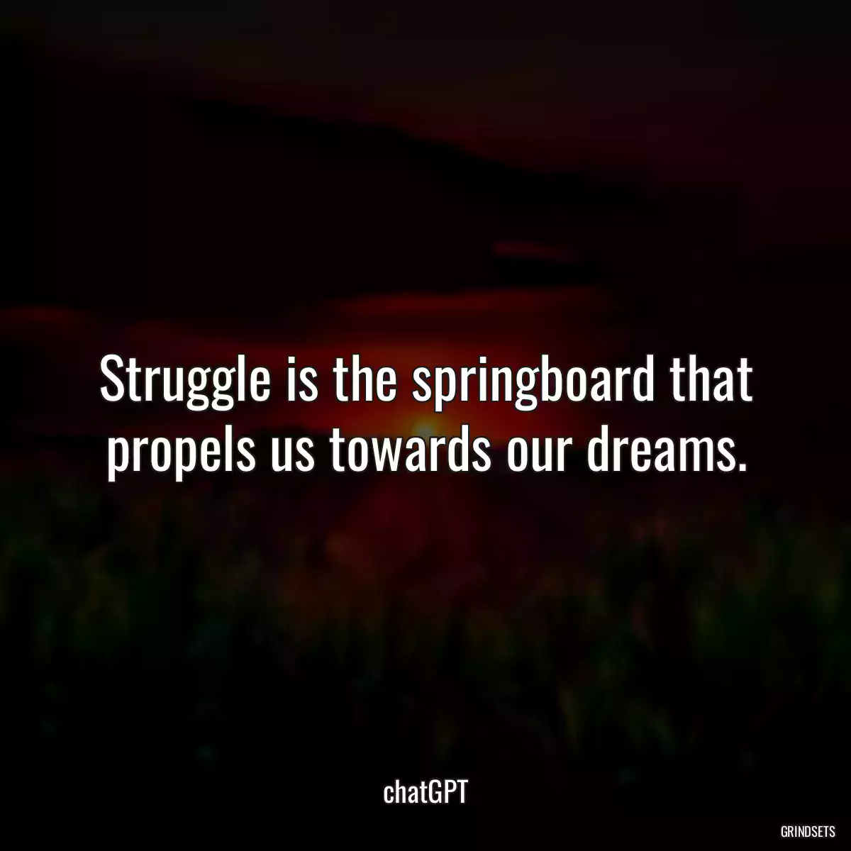 Struggle is the springboard that propels us towards our dreams.