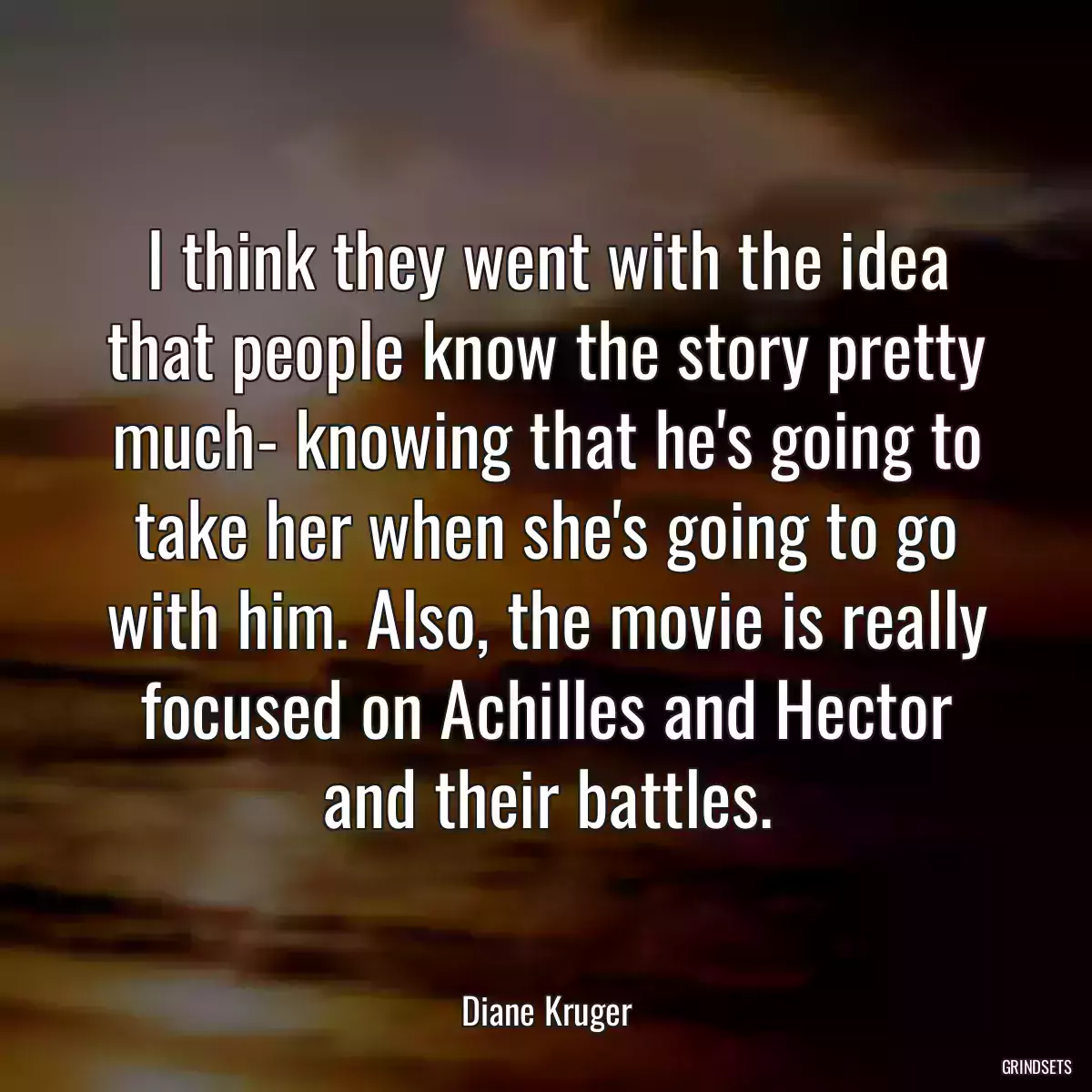 I think they went with the idea that people know the story pretty much- knowing that he\'s going to take her when she\'s going to go with him. Also, the movie is really focused on Achilles and Hector and their battles.