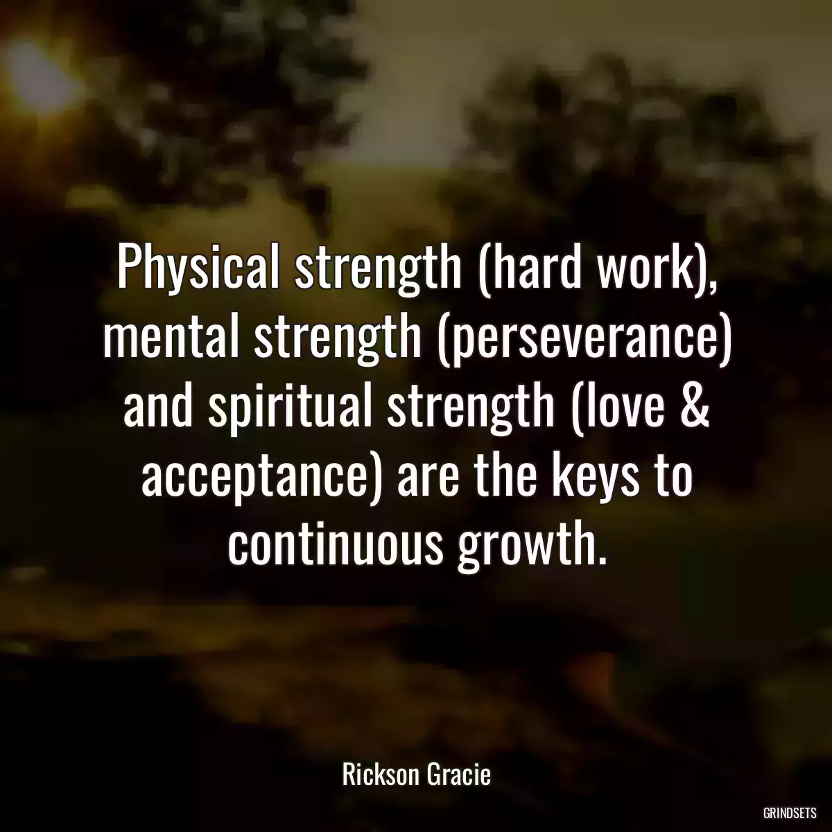 Physical strength (hard work), mental strength (perseverance) and spiritual strength (love & acceptance) are the keys to continuous growth.