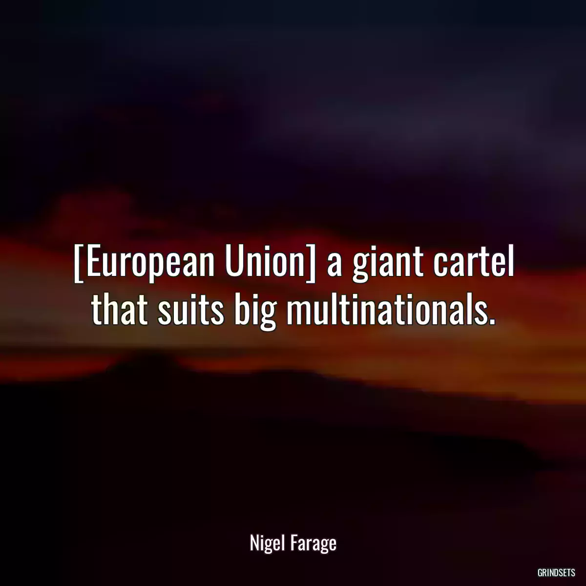 [European Union] a giant cartel that suits big multinationals.