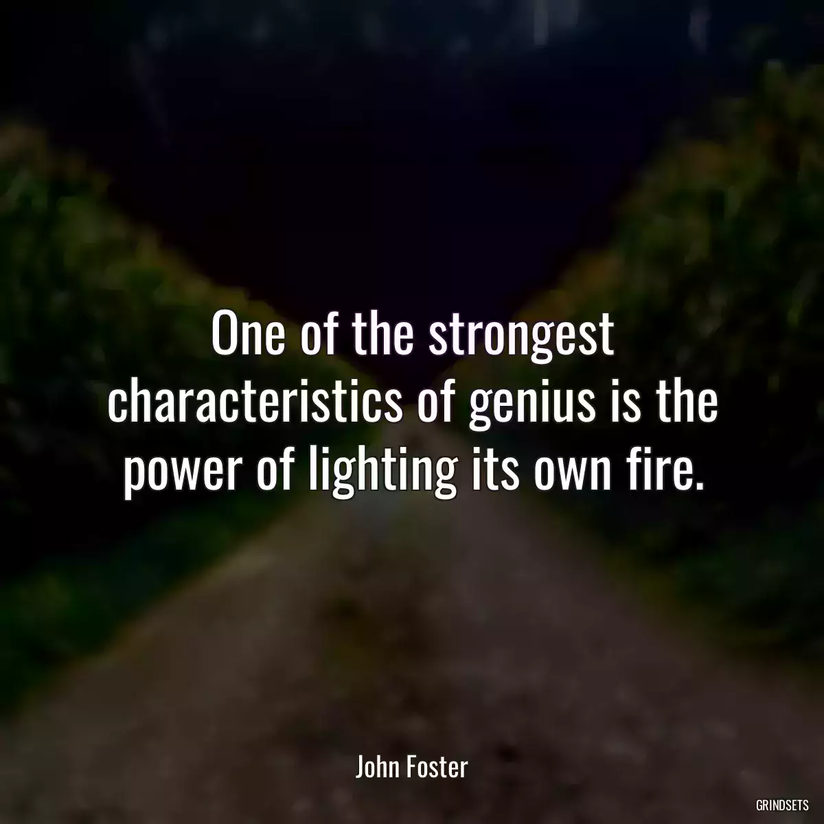 One of the strongest characteristics of genius is the power of lighting its own fire.